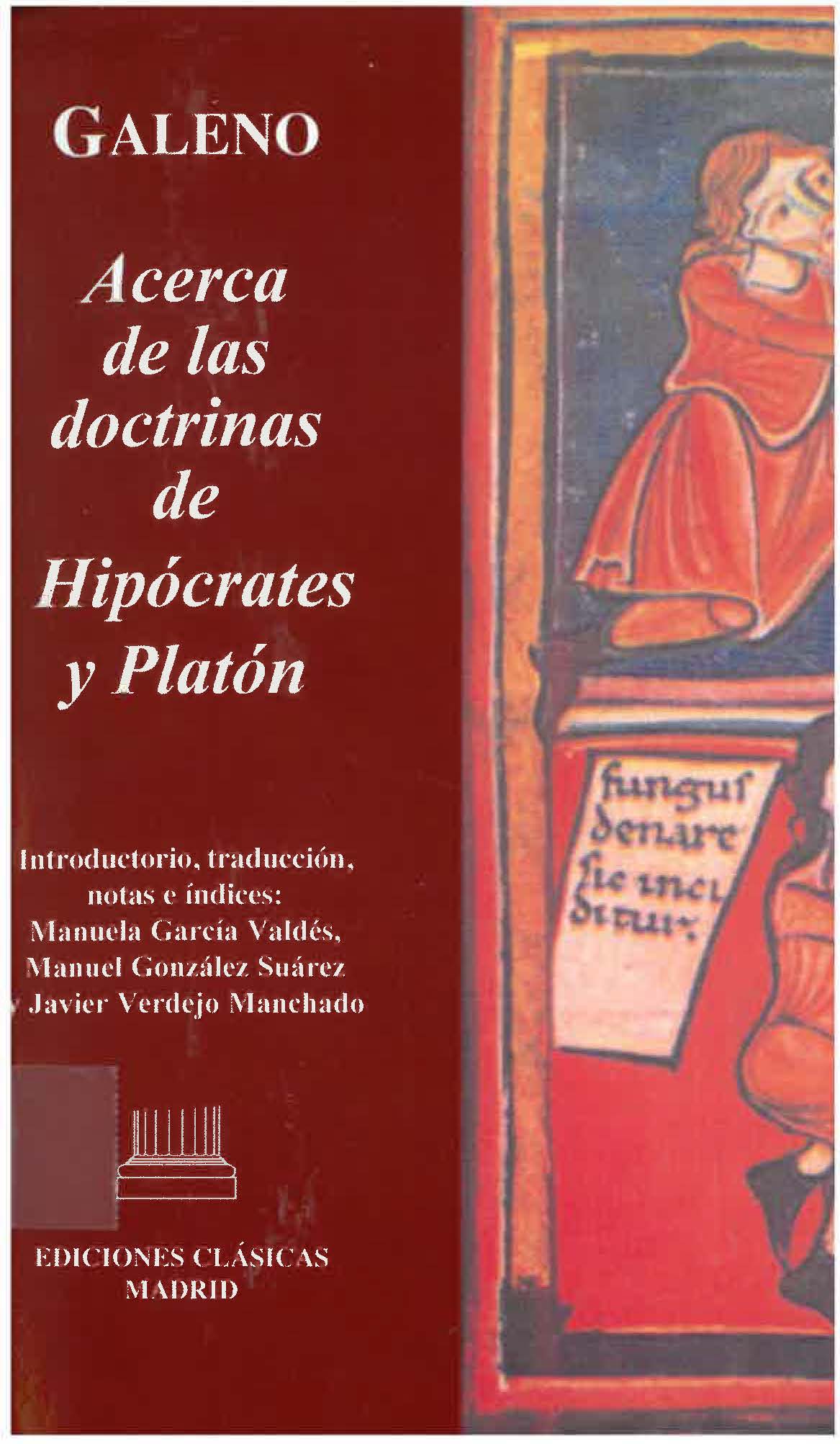 Imagen de portada del libro Acerca de las doctrinas de Hipócrates y Platón