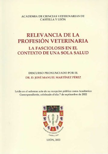 Imagen de portada del libro Relevancia de la profesión veterinaria