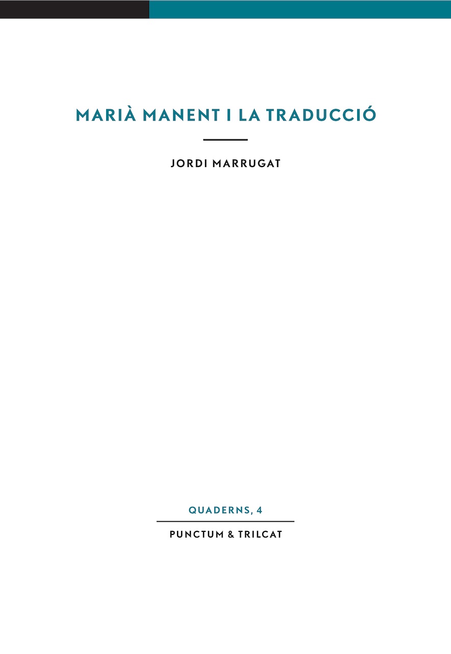 Imagen de portada del libro Marià Manent i la traducció