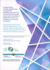 Imagen de portada del libro Cartografía de la esfera pública digital vasca = Euskal esfera publiko digitalaren kartografía