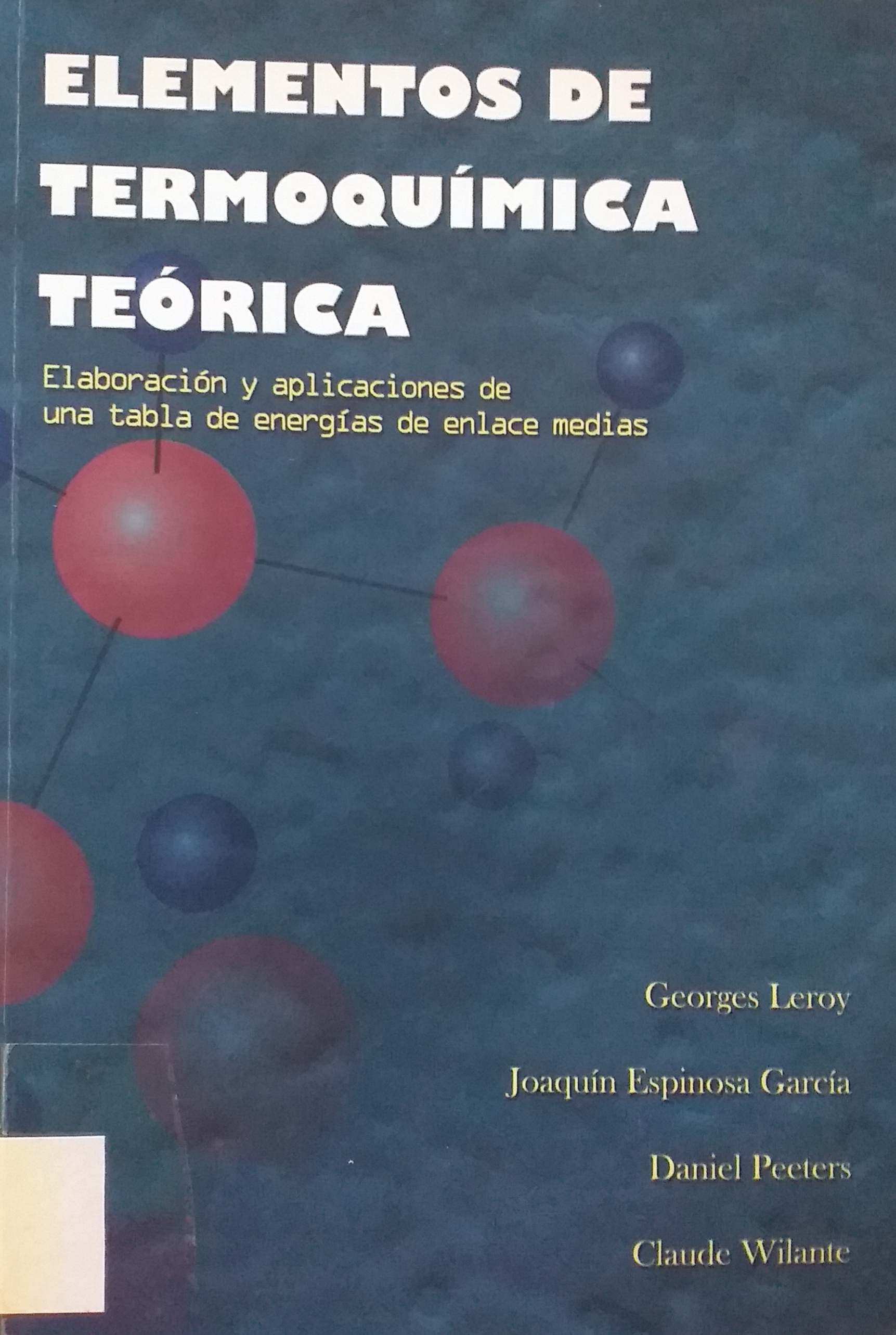 Imagen de portada del libro Elementos de termoquímica teórica