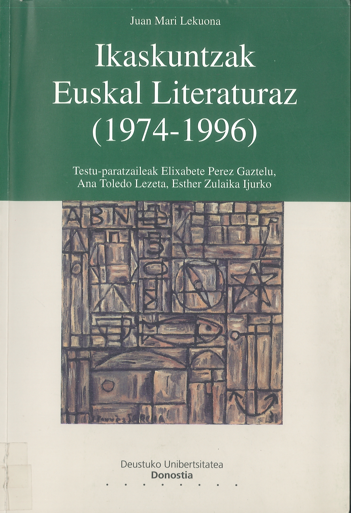 Imagen de portada del libro Ikaskuntzak euskal literaturaz (1974-1996)