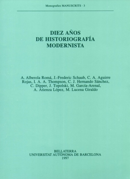 Imagen de portada del libro Diez años de historiografía modernista