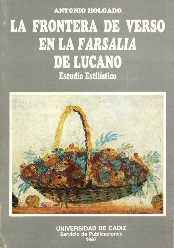 Imagen de portada del libro La Frontera de verso en la "Farsalia" de Lucano