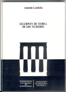 Imagen de portada del libro Lecciones de teoría de los números
