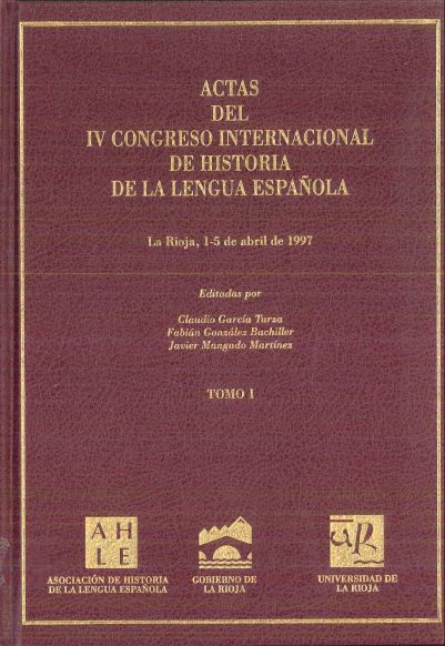 Imagen de portada del libro Actas del IV Congreso Internacional de Historia de la Lengua Española