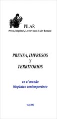 Imagen de portada del libro Prensa, impresos y territorios en el mundo hispánico contemporáneo