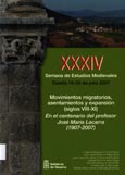 Imagen de portada del libro Movimientos migratorios, asentamientos y expansión (siglos VIII-XI). En el centenario del profesor José María Lacarra