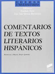 Imagen de portada del libro Comentarios de textos literarios hispánicos