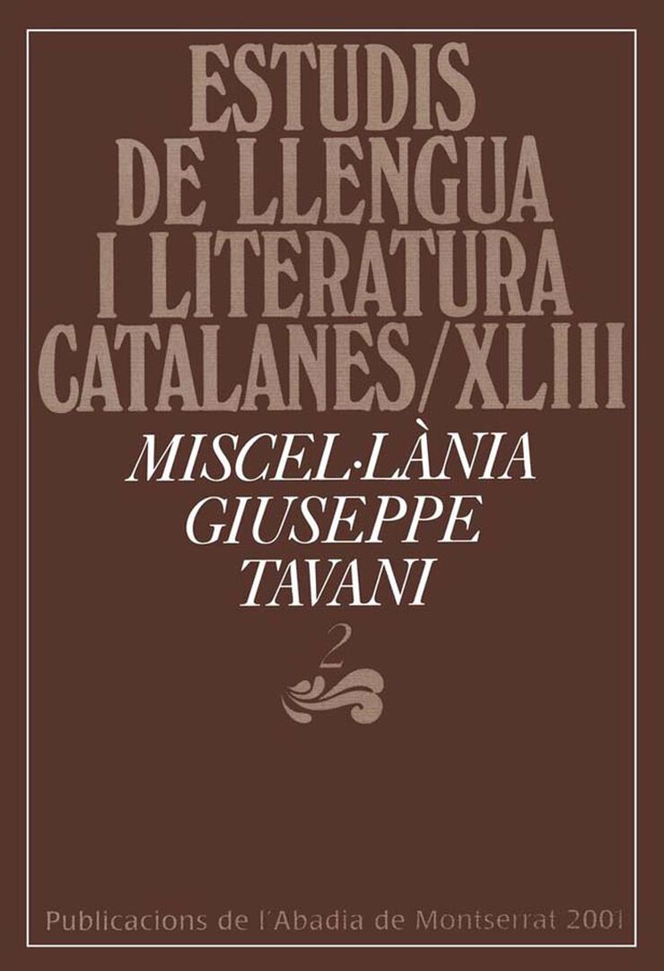 Imagen de portada del libro Miscel·lània Giuseppe Tavani