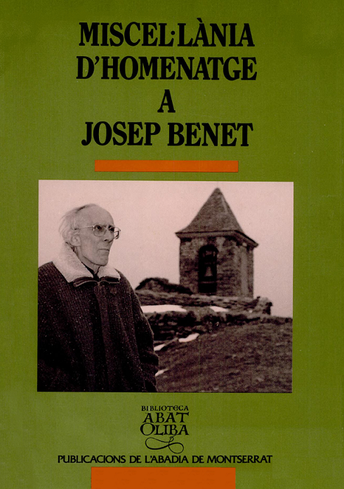 Imagen de portada del libro Miscel·lània d'homenatge a Josep Benet