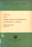 Imagen de portada del libro Actas de la Primera Reunión Latinoamericana de Lingüística y Filología