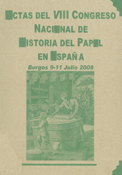 Imagen de portada del libro VIII Congreso Nacional de Historia del Papel en España