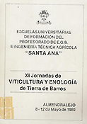 Imagen de portada del libro XI jornadas de viticultura y enología de Tierra de Barros