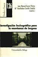 Imagen de portada del libro Investigación lexicográfica para la enseñanza de las lenguas