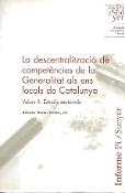 Imagen de portada del libro La descentralització de competències de la Generalitat als ens locals de Catalunya