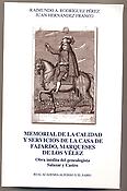 Imagen de portada del libro Memorial de la calidad y servicios de la casa de Fajardo, Marqueses de los Vélez