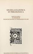 Imagen de portada del libro Studia lullistica et philológica