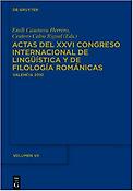 Imagen de portada del libro Actas del XXVI Congreso Internacional de Lingüística y de Filología Románicas
