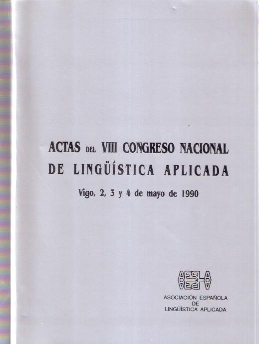 Imagen de portada del libro Actas de VIII Congreso Nacional de Lingüística aplicada