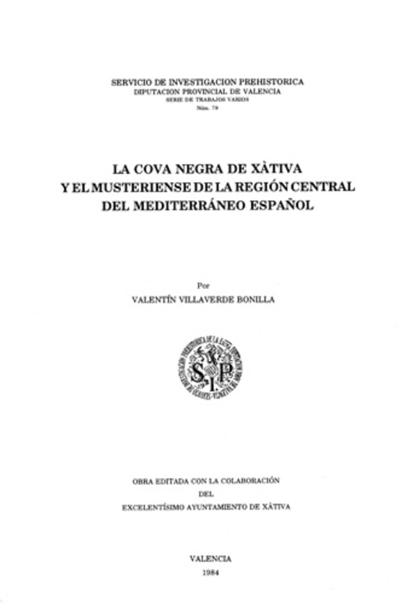 Imagen de portada del libro La Cova Negra de Xátiva y el musteriense de la región central del mediterráneo español