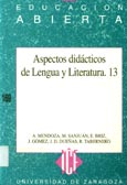 Imagen de portada del libro Aspectos didácticos de lengua y literatura, 13