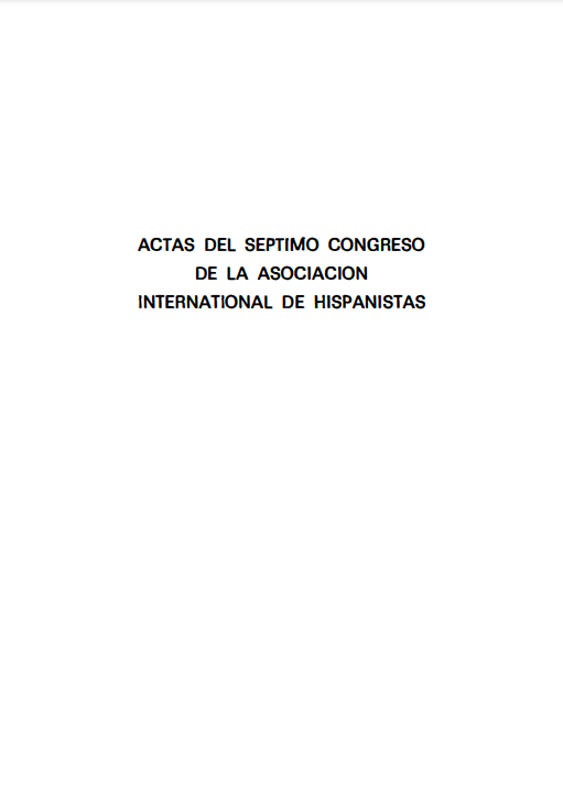 Imagen de portada del libro Actas del Séptimo Congreso de la Asociación Internacional de Hispanistas