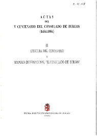 Imagen de portada del libro Actas del V Centenario del Consulado de Burgos