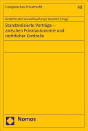 Imagen de portada del libro Standardisierte Verträge-zwischen Privatautonomie und rechtlicher Kontrolle