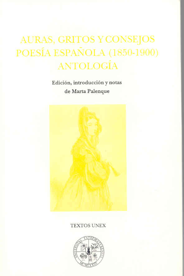 Imagen de portada del libro Auras, gritos y consejos. Poesía española (1850-1900)