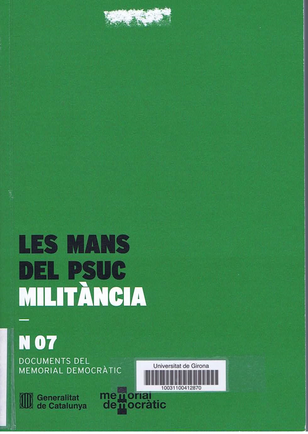 Imagen de portada del libro Les mans del PSUC