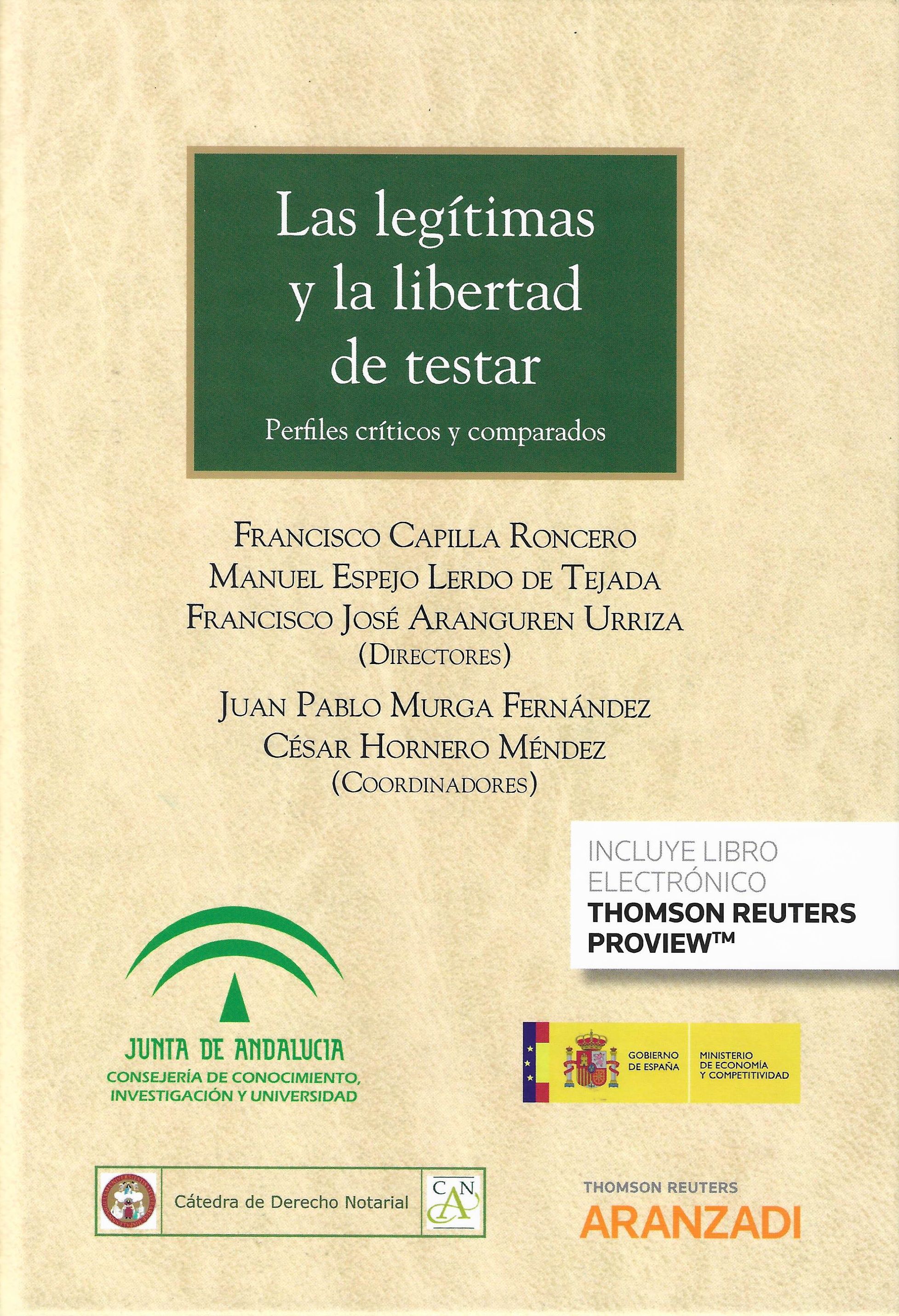 Imagen de portada del libro Las legítimas y la libertad de testar