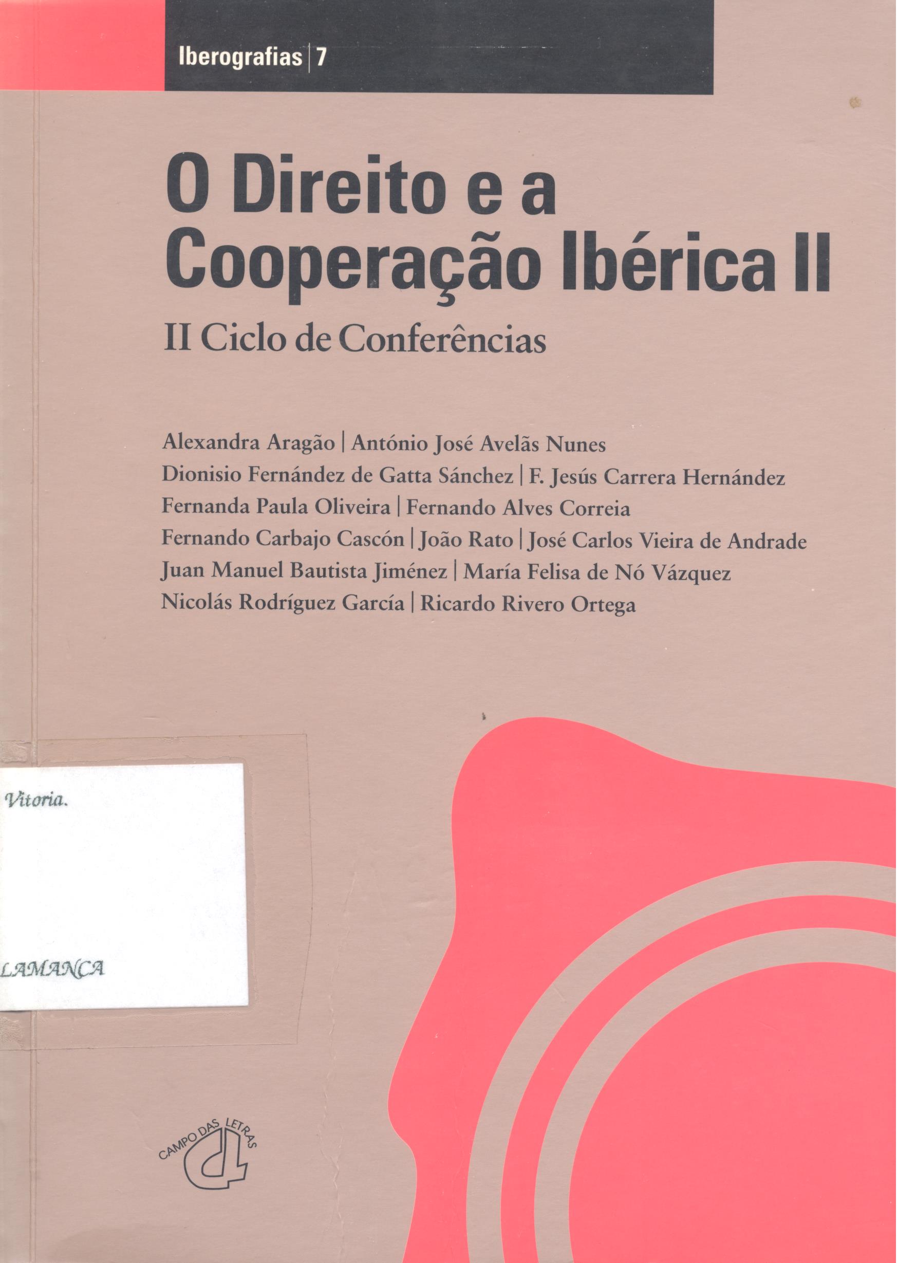 Imagen de portada del libro O direito e a cooperação ibérica