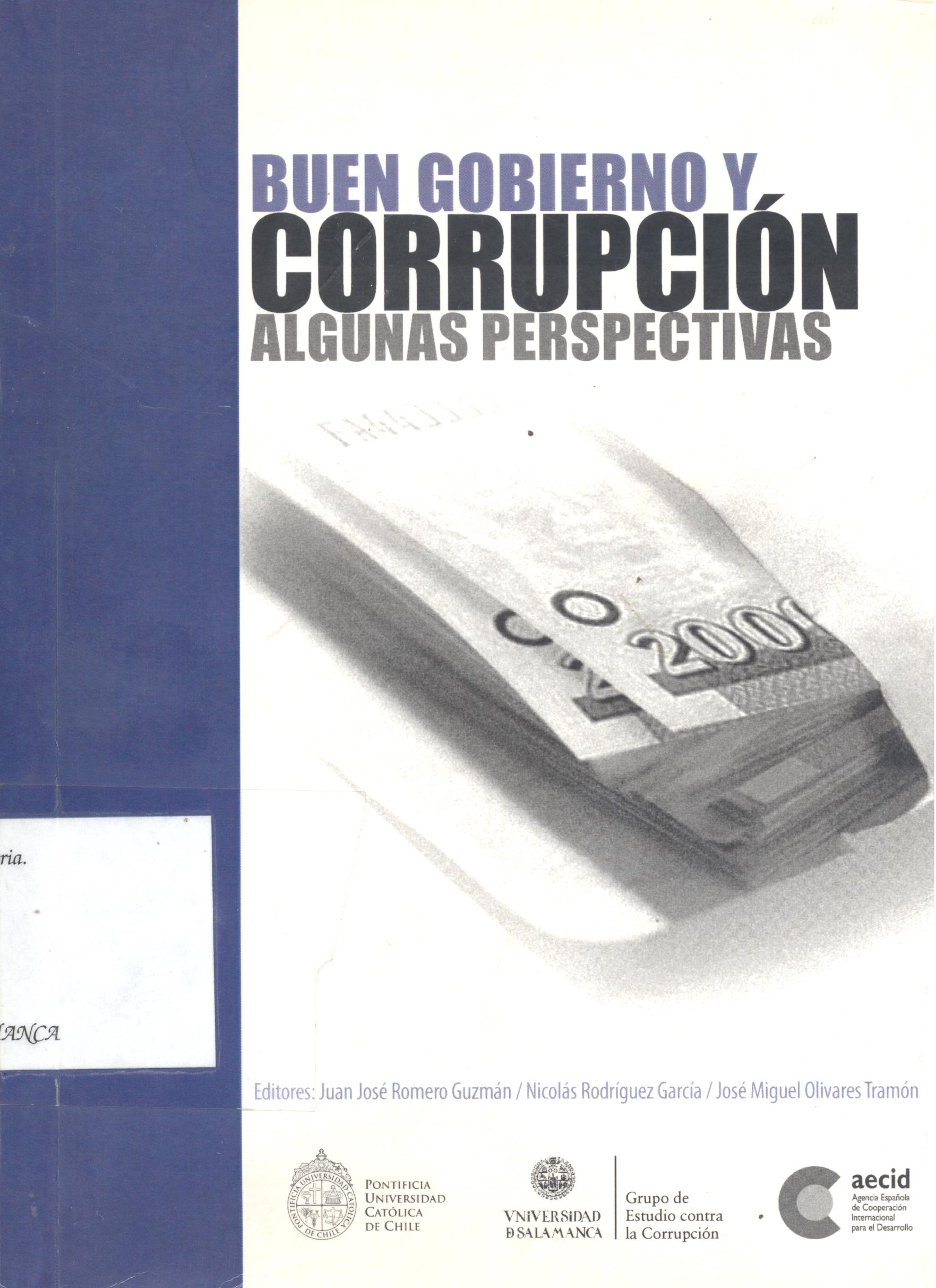 Imagen de portada del libro Buen gobierno y corrupción