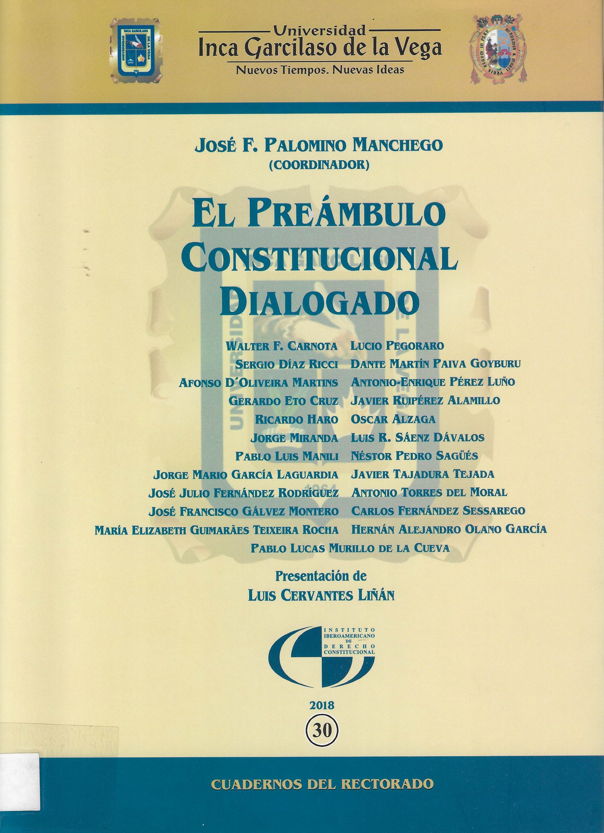 Imagen de portada del libro El preámbulo constitucional dialogado