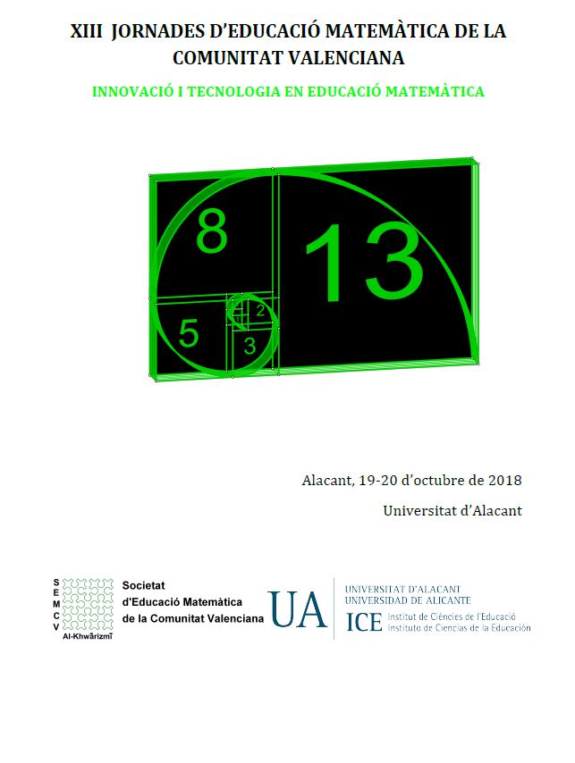 Imagen de portada del libro XIII Jornades d’Educació Matemàtica de la Comunitat Valenciana