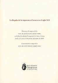Imagen de portada del libro La llegada de la imprenta a Cuenca en el siglo XVI