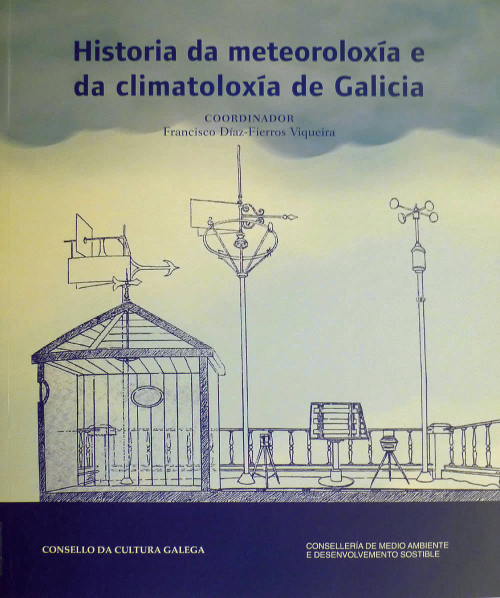 Imagen de portada del libro Historia da meteoroloxía e da climatoloxía de Galicia