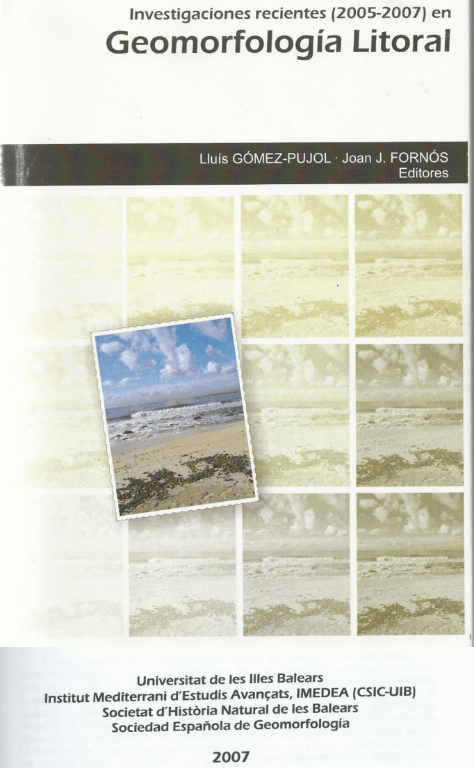 Imagen de portada del libro Investigaciones recientes (2005-2007) en geomorfología litoral