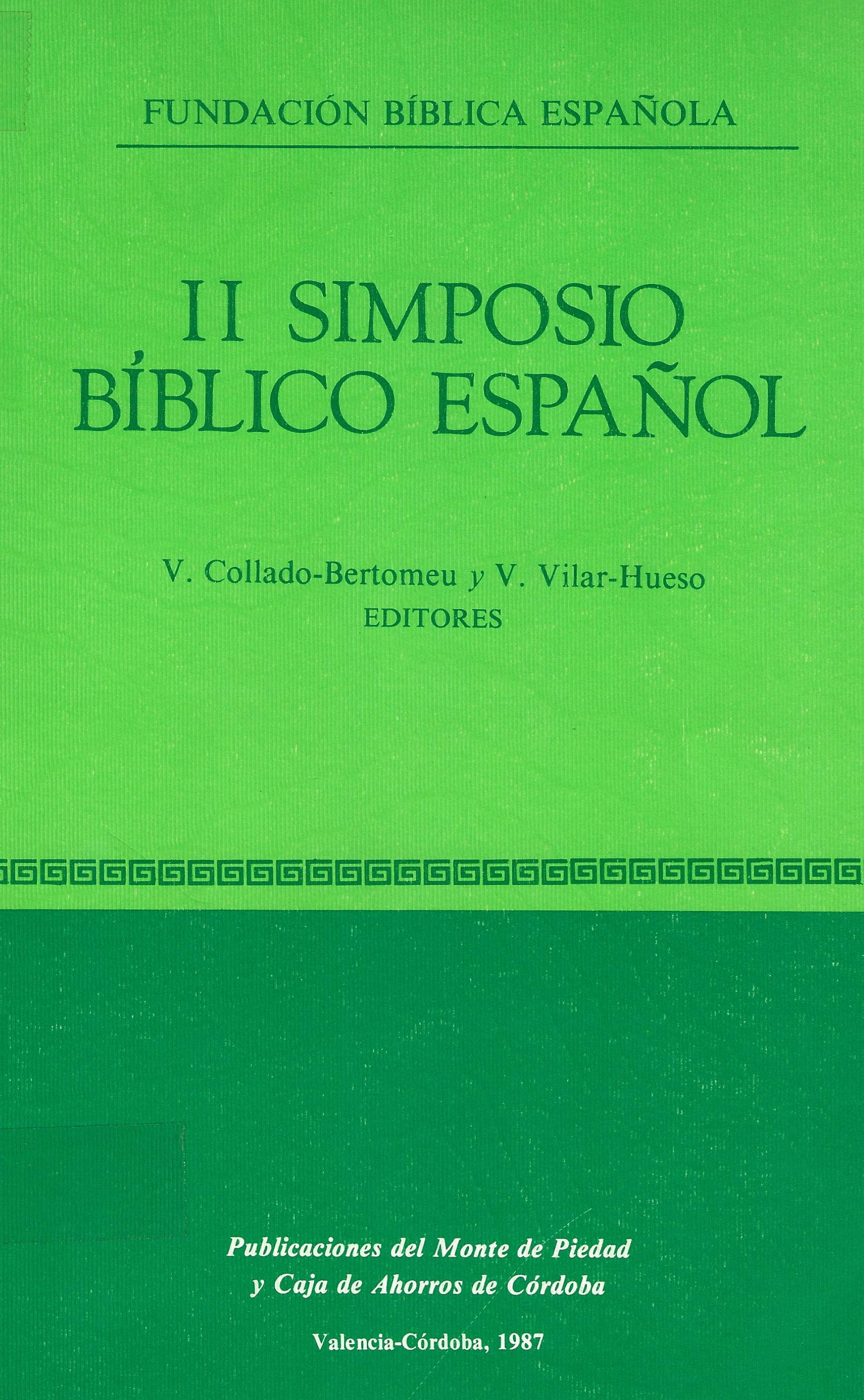 Imagen de portada del libro II Simposio Bíblico Español