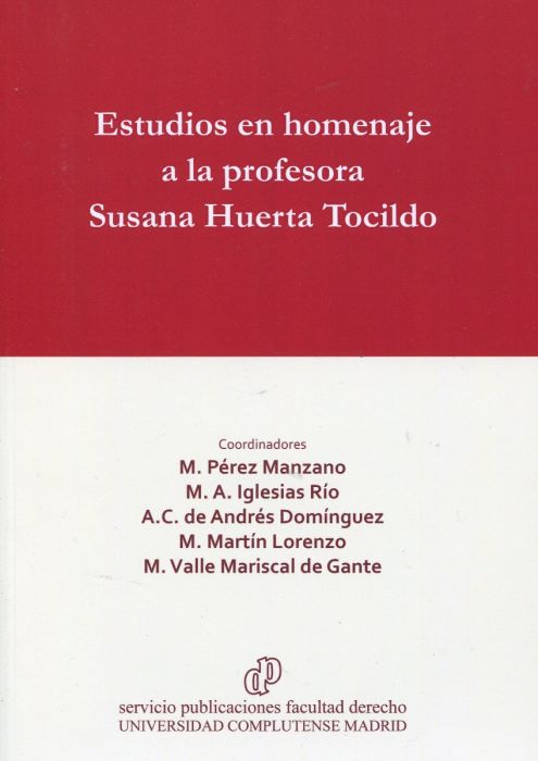 Imagen de portada del libro Estudios en homenaje a la profesora Susana Huerta Tocildo