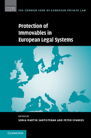 Imagen de portada del libro Protection of Immovables in European Legal Systems