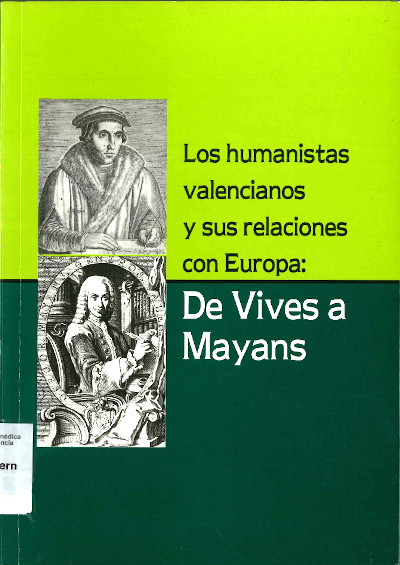 Imagen de portada del libro Los humanistas valencianos y sus relaciones con Europa