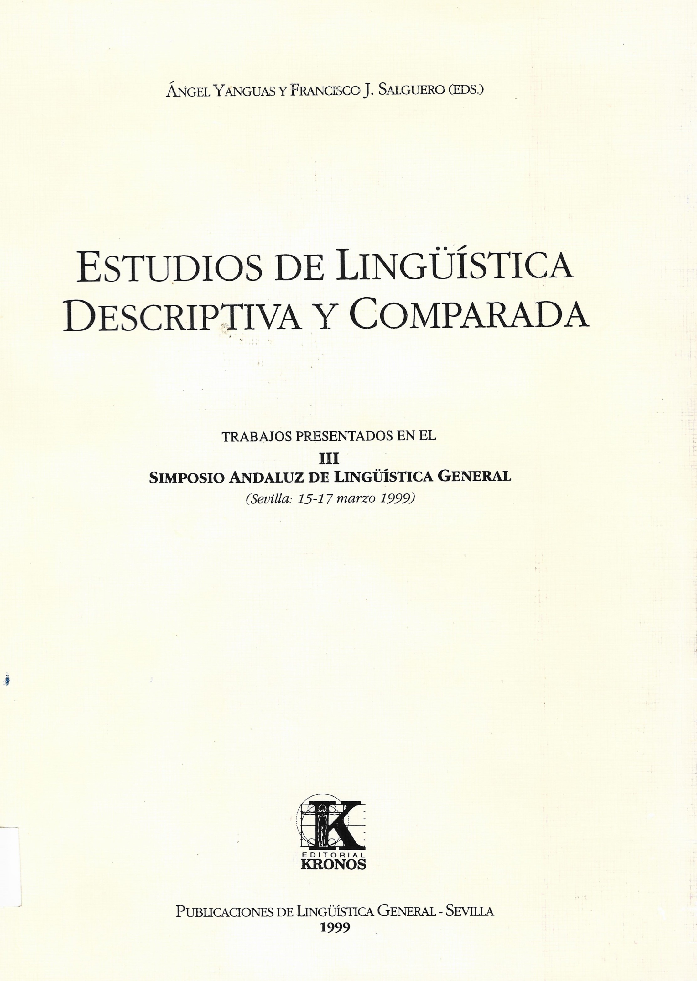 Imagen de portada del libro Estudios de lingüística descriptiva y comparada
