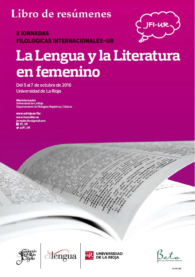 Imagen de portada del libro II Jornadas Filológicas Internacionales-UR. La lengua y la literatura en femenino