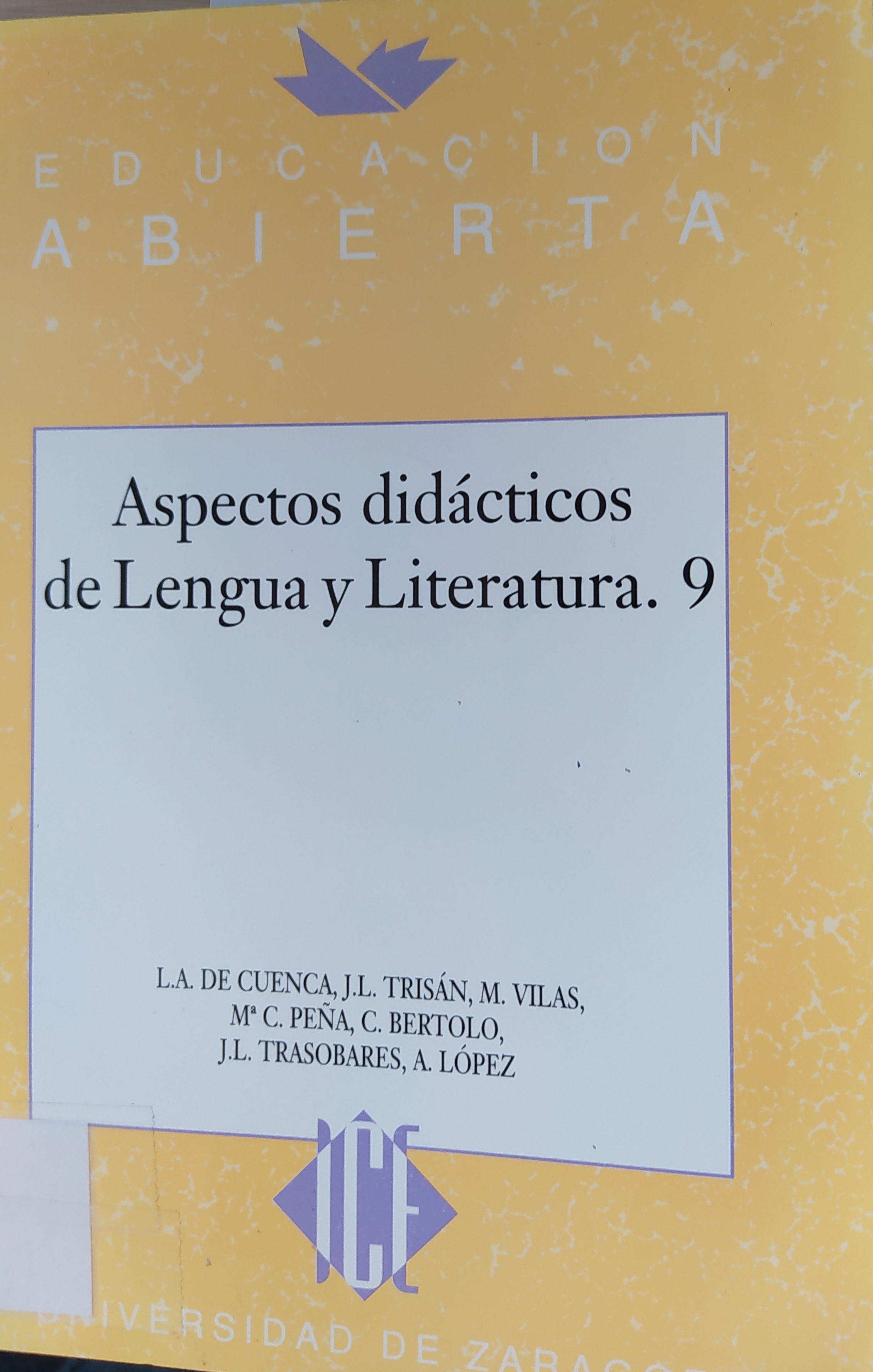Imagen de portada del libro Aspectos didácticos de lengua y literatura. 9