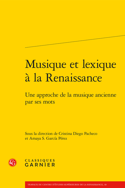 Imagen de portada del libro Musique et lexique à la Renaissance