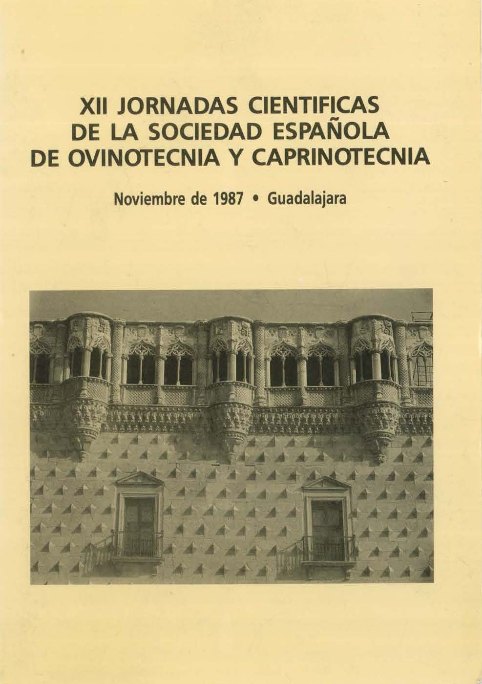 Imagen de portada del libro XII Jornadas Científicas de la Sociedad Española de Ovinotecnia y Caprinotecnia