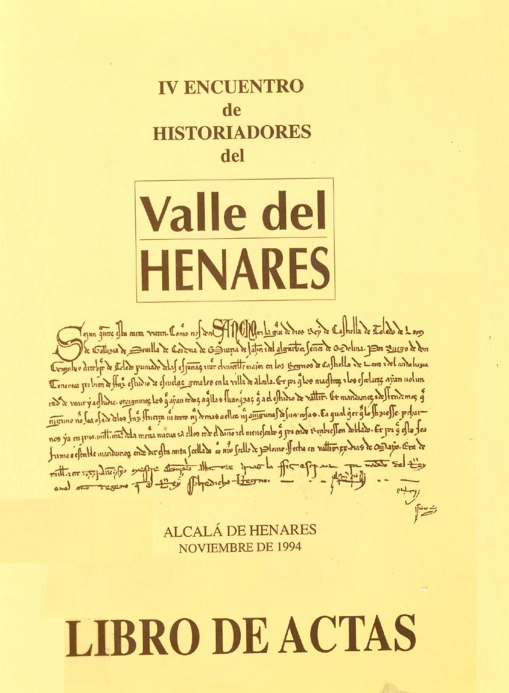 Imagen de portada del libro IV Encuentro de Historiadores del Valle del Henares