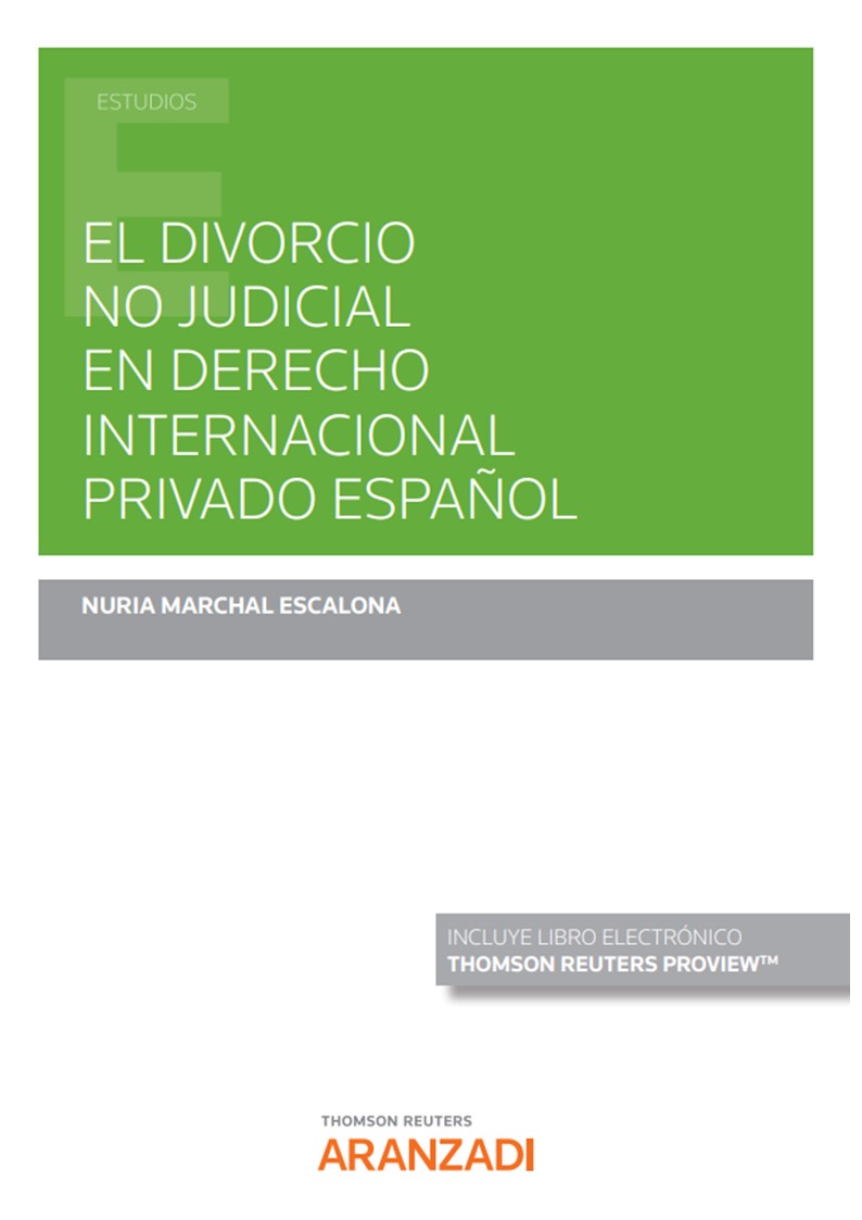 Imagen de portada del libro El divorcio no judicial en derecho internacional privado español